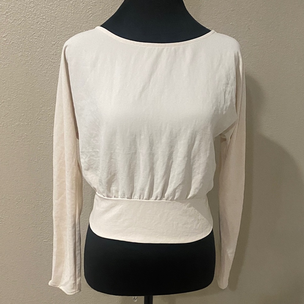 Express Cream Long Sleeve Blouse size XS